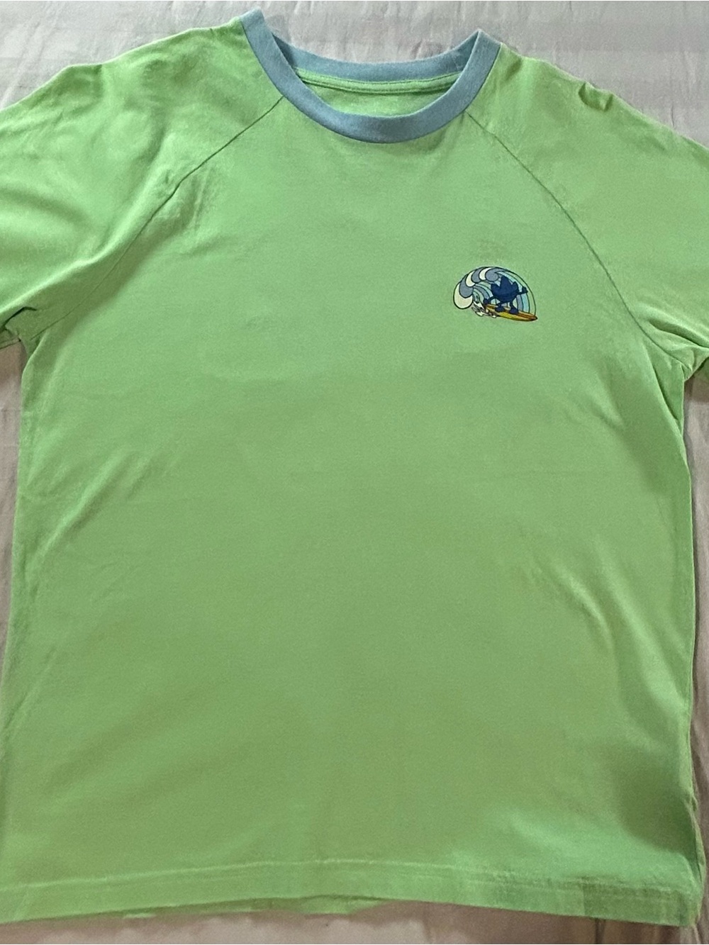 Adidas - Green Contrast-Rib Crewneck Men's Shirt